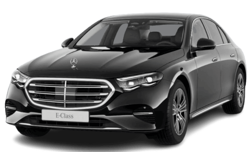 Mercedes Classe E taxi premium à Paris, berline moderne alliant confort, discrétion et performance.