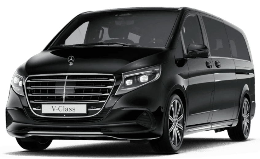 Mercedes Classe V taxi premium à Paris, van spacieux et élégant idéal pour les groupes et les transferts VIP.